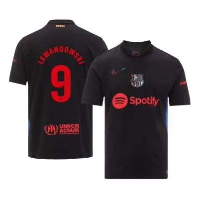 LEWANDOWSKI #9 Barcelona Soccer Jersey Away Custom Shirt Spotify Logo Without Text - bestsoccerstore