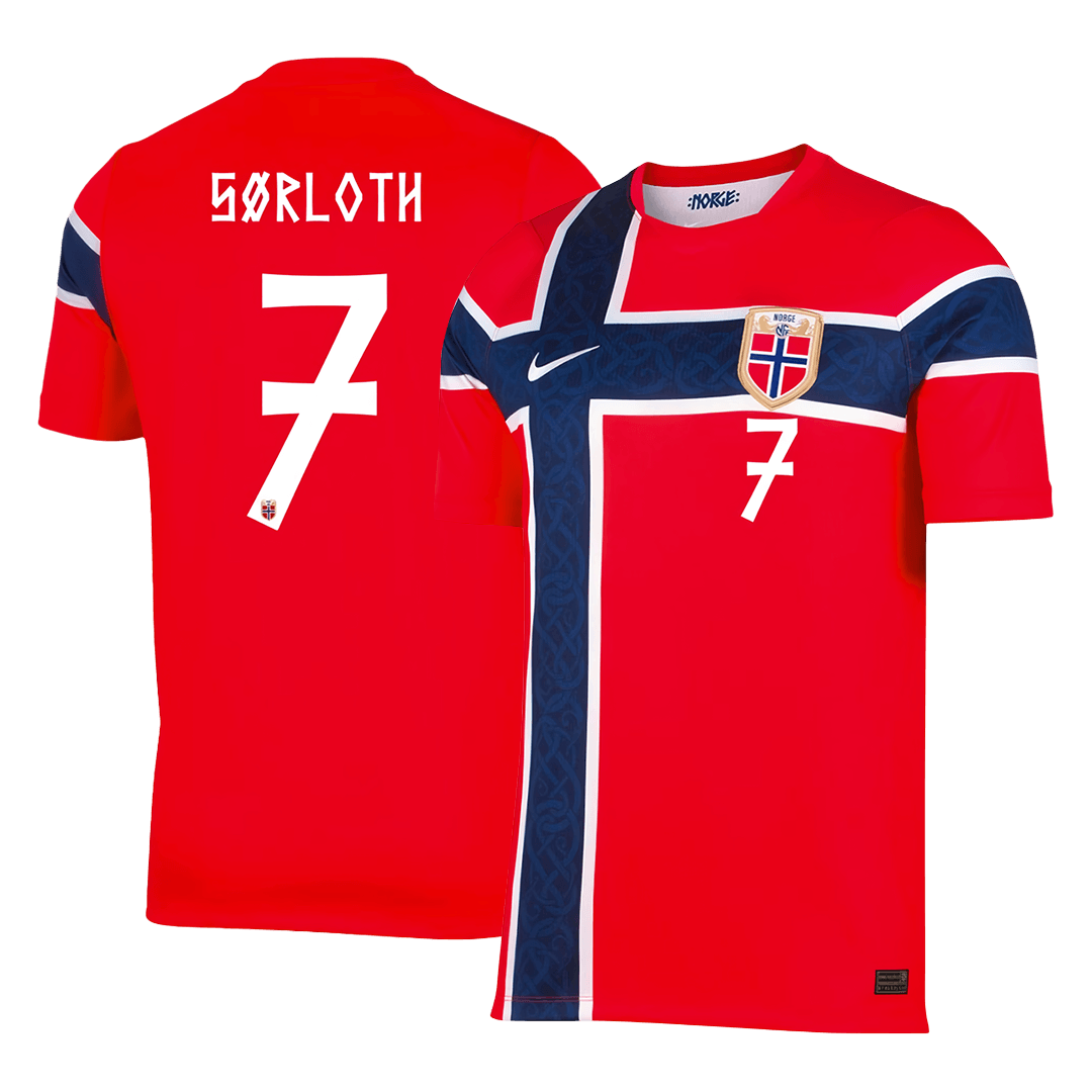 Norway SØRLOTH #7 Soccer Jersey Home Custom Shirt World Cup 2026 - bestsoccerstore