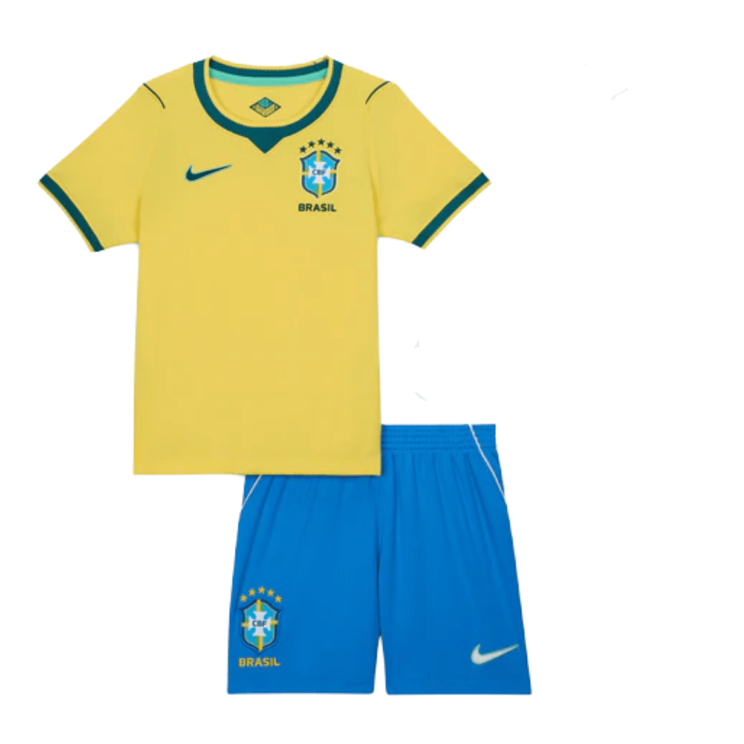 Kids Brazil Home Soccer Kits World Cup 2026 - bestsoccerstore