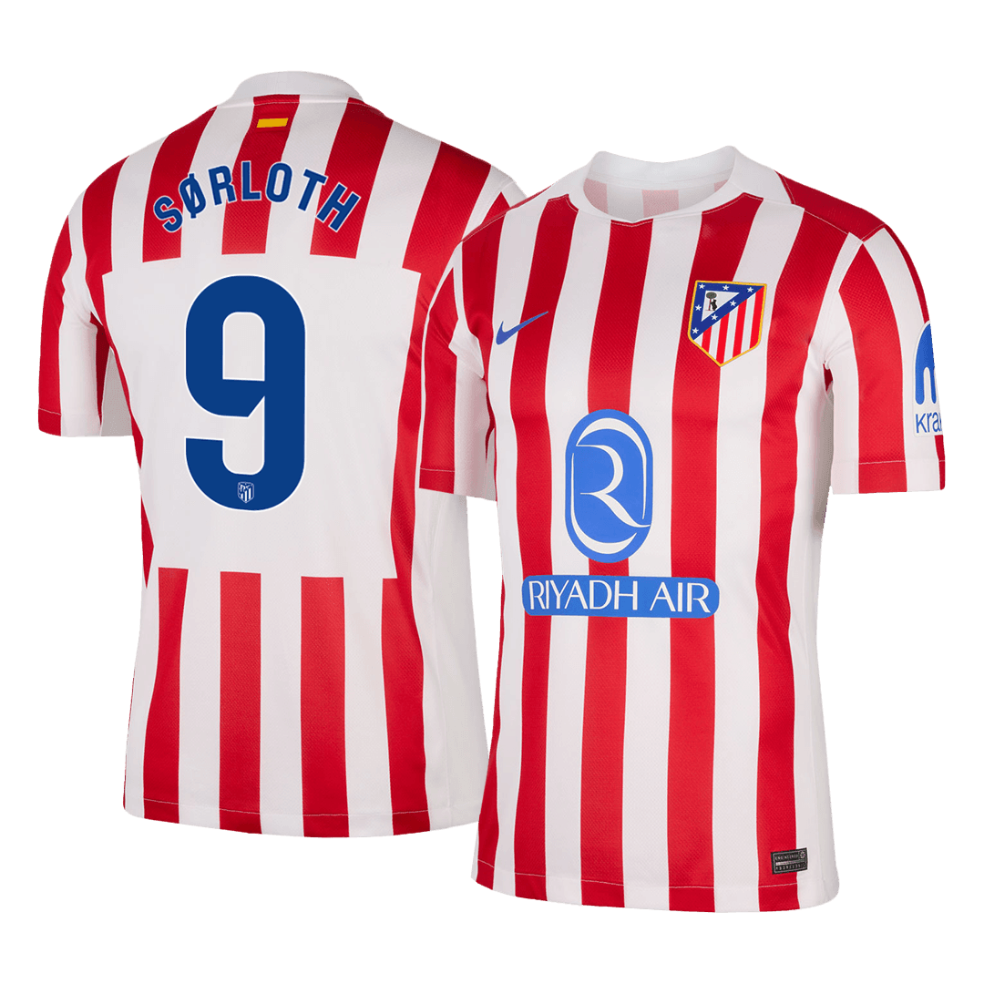 Atletico Madrid SØRLOTH #9 Soccer Jersey Home Custom Shirt 2025/26 - bestsoccerstore