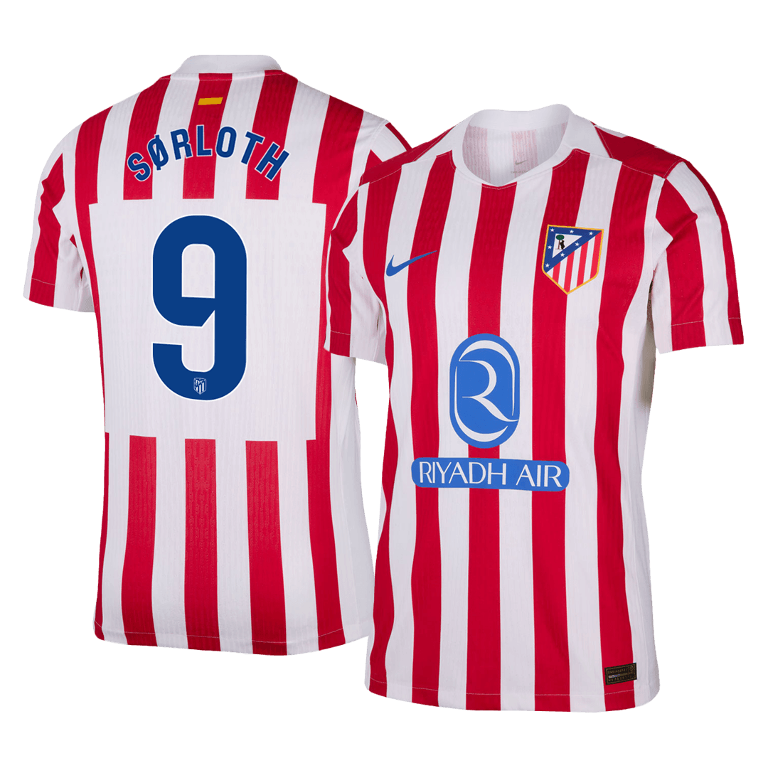Atletico Madrid SØRLOTH #9 Custom Player Version Home Soccer Jersey 2025/26 - bestsoccerstore