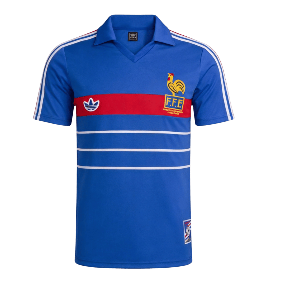 France 1984 Retro Jersey Home Soccer Shirt - bestsoccerstore