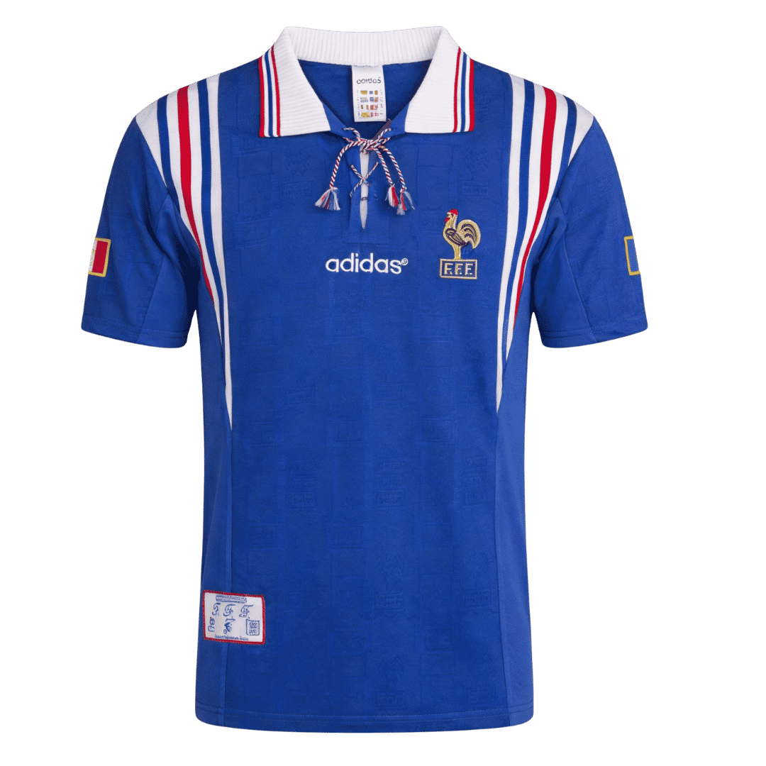 France Euro Cup 1996 Retro Jersey Home Soccer Shirt - bestsoccerstore