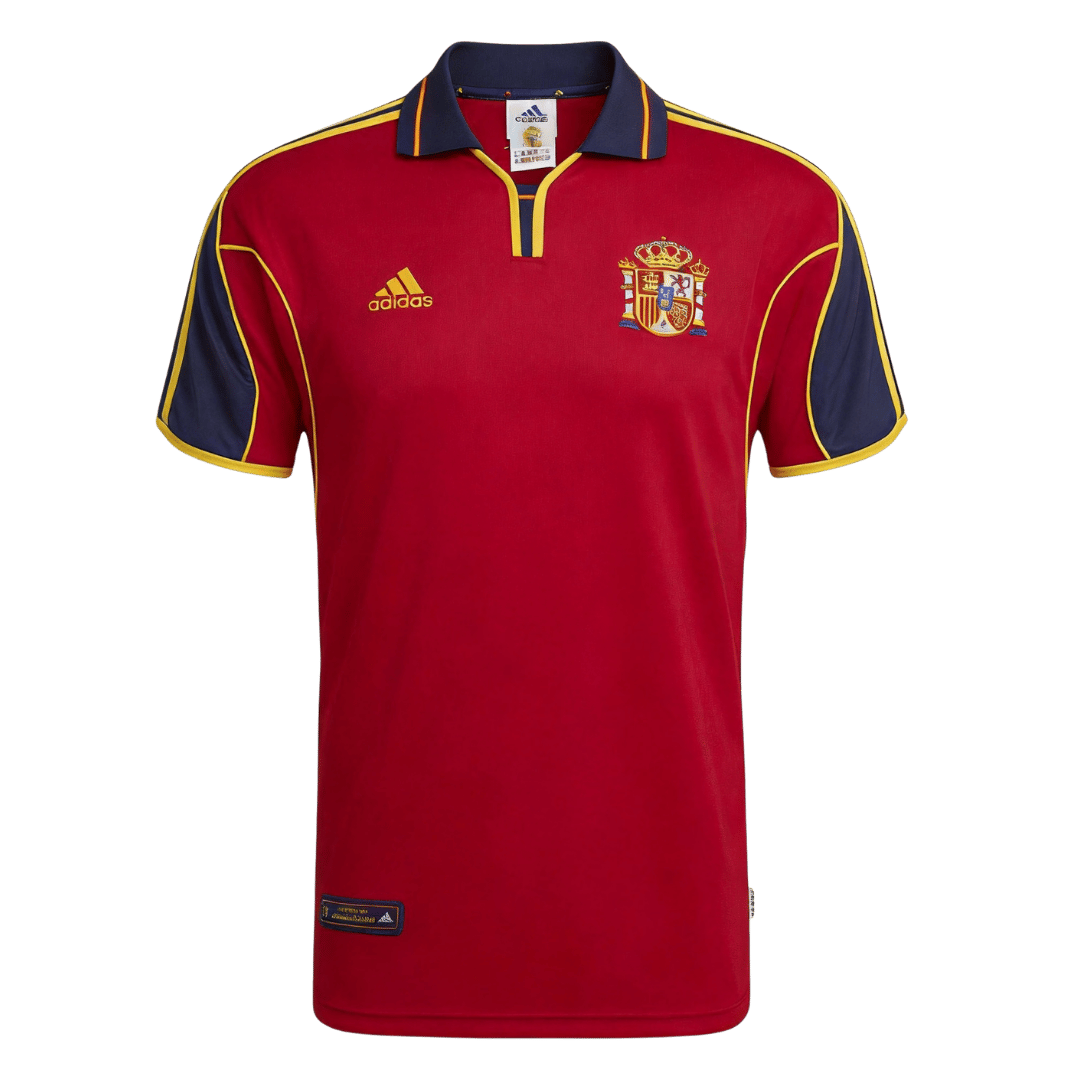 Spain 2000 Retro Euro Cup Jersey Home Soccer Shirt - bestsoccerstore