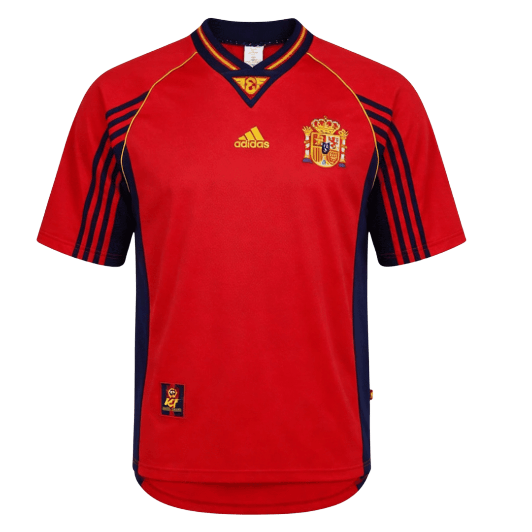 Spain 1998 Retro Jersey Home Soccer Shirt - bestsoccerstore