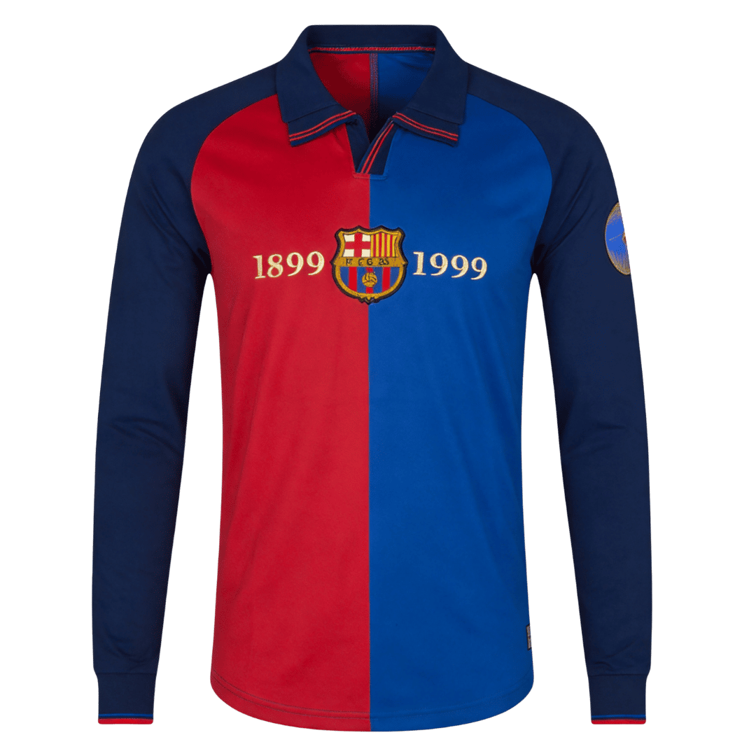 Barcelona Retro Jersey Home Long Sleeve Soccer Shirt 1999/00 - bestsoccerstore