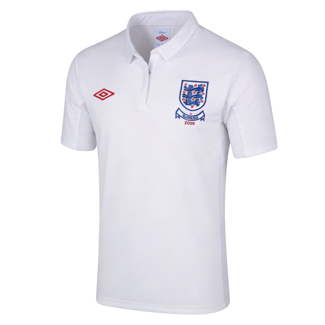 England 2009/10 Retro Jersey Home Soccer Shirt - bestsoccerstore