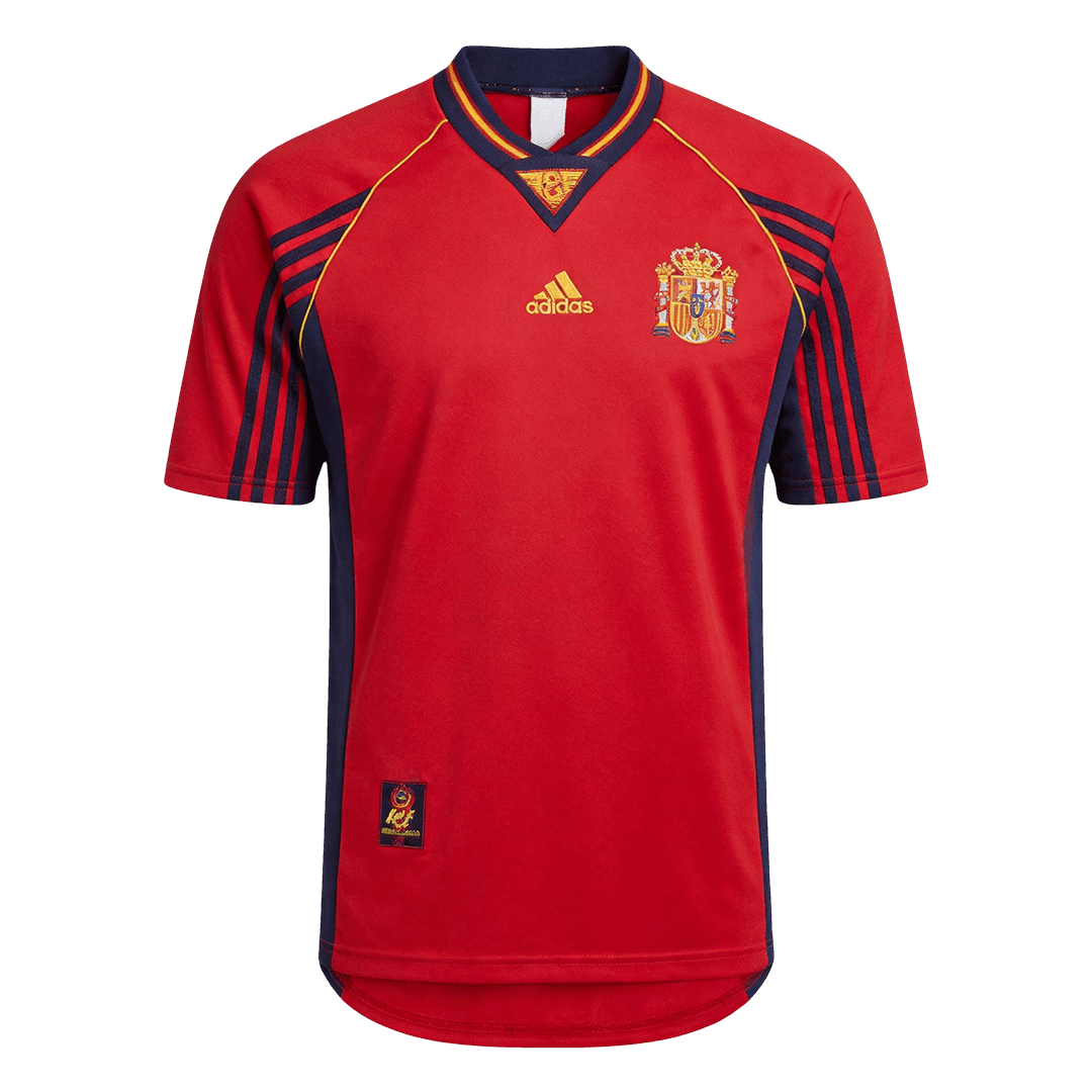 Spain 1998 Retro Jersey Home Soccer Shirt - bestsoccerstore