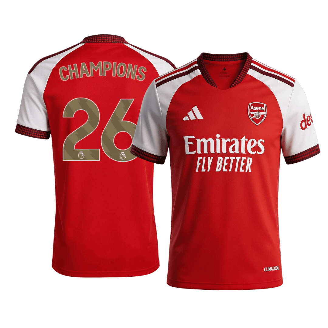 Arsenal CHAMPIONS #26 Soccer Jersey Home Custom Shirt 2026/27 - bestsoccerstore
