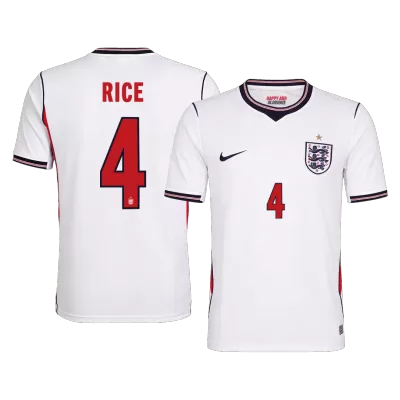 England RICE #4 Soccer Jersey Home Custom Shirt World Cup 2026 - bestsoccerstore