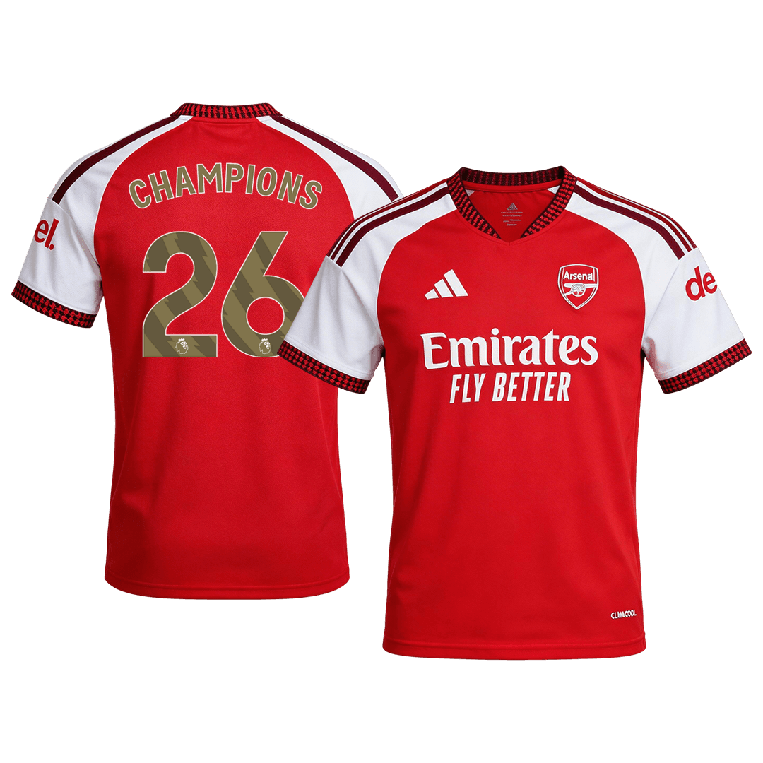 Arsenal CHAMPIONS #26 Soccer Jersey Home Custom Shirt 2026/27 - bestsoccerstore