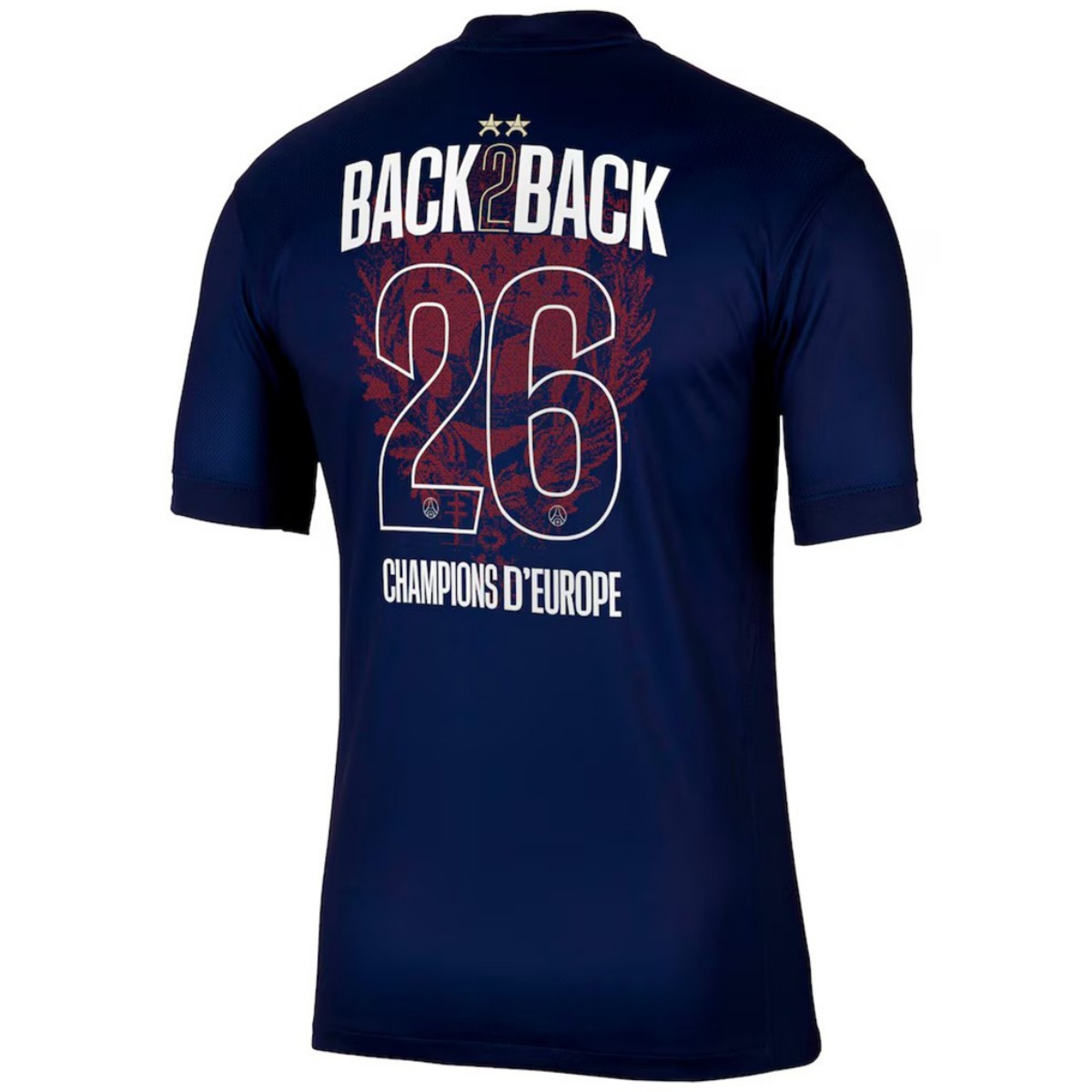 PSG Champions of Europe #26 Soccer Jersey Home Custom Shirt 2025/26 - bestsoccerstore
