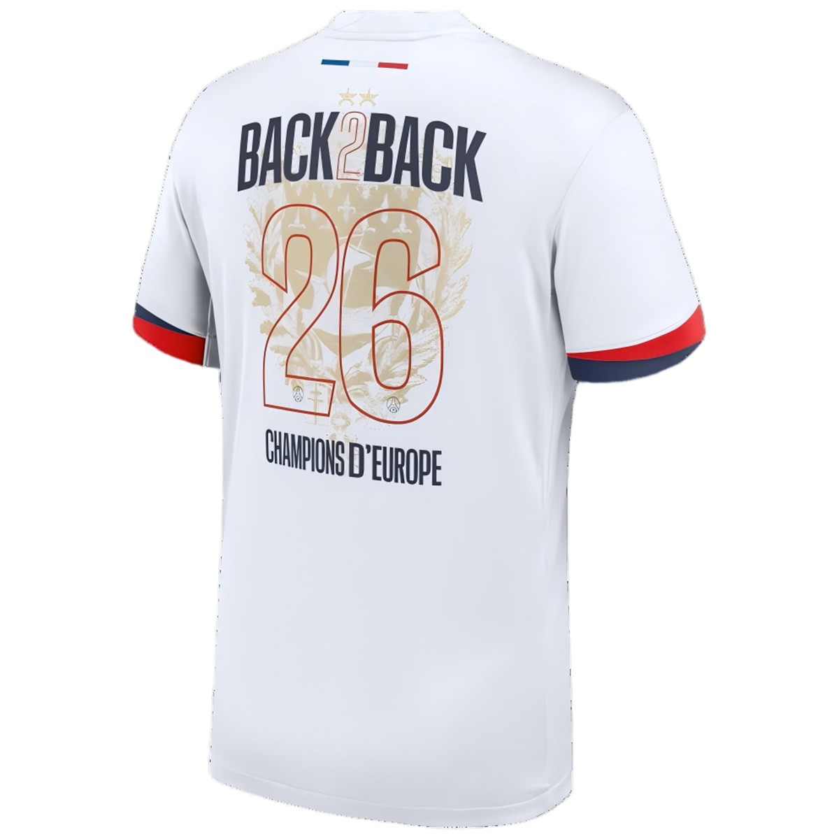 PSG Champions of Europe #26 Soccer Jersey Away Custom Shirt/26 - bestsoccerstore