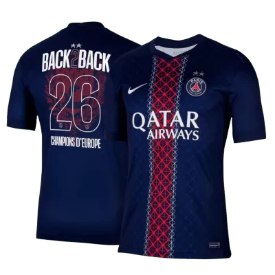 PSG Champions of Europe #26 Soccer Jersey Home Custom Shirt 2025/26 - bestsoccerstore