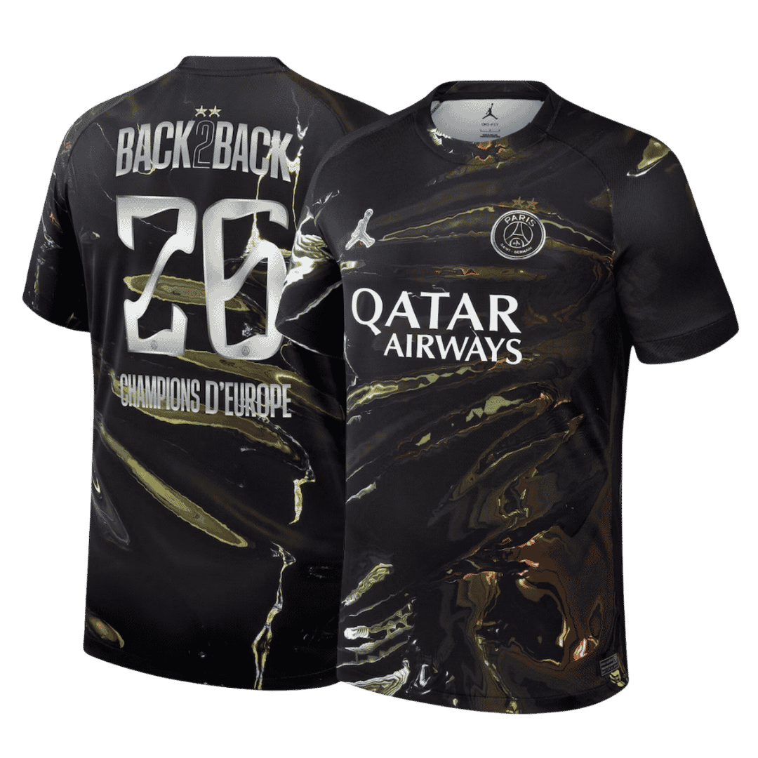 PSG Champions of Europe #26 Soccer Jersey Custom Shirt 2025/26 - bestsoccerstore