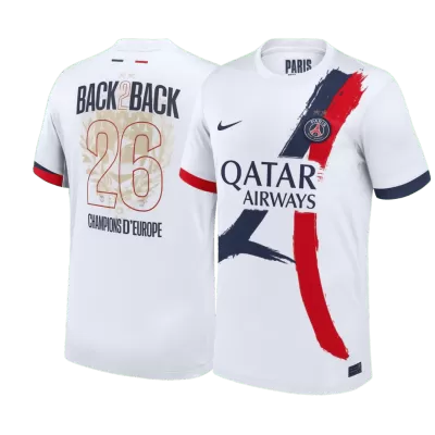 PSG Champions of Europe #26 Soccer Jersey Away Custom Shirt/26 - bestsoccerstore
