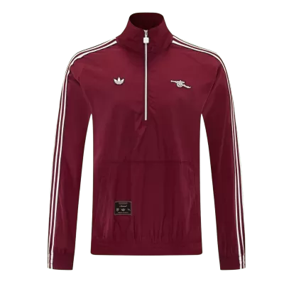 Arsenal 1/2 Zipper Windbreaker Jacket Red 2026 - bestsoccerstore