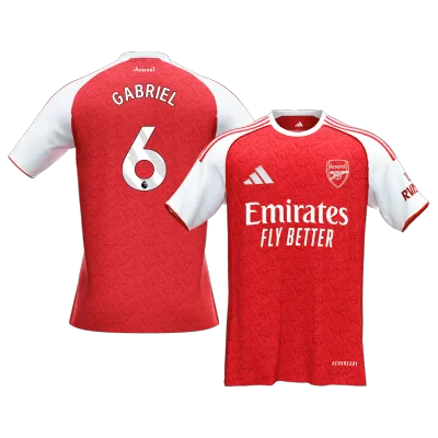 Arsenal GABRIEL #6 Soccer Jersey Home Custom Shirt 2025/26 - bestsoccerstore