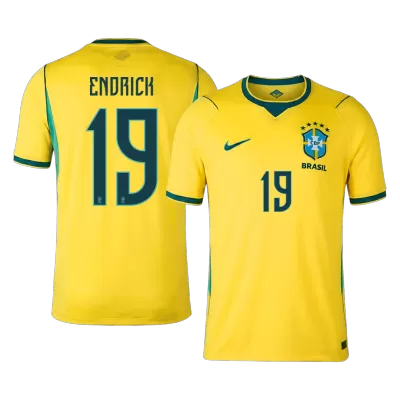 Brazil ENDRICK #19 Soccer Jersey Home Custom Shirt World Cup 2026 - bestsoccerstore