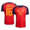 Spain RODRIGO #16 Soccer Jersey Home Custom Shirt World Cup 2026 - bestsoccerstore