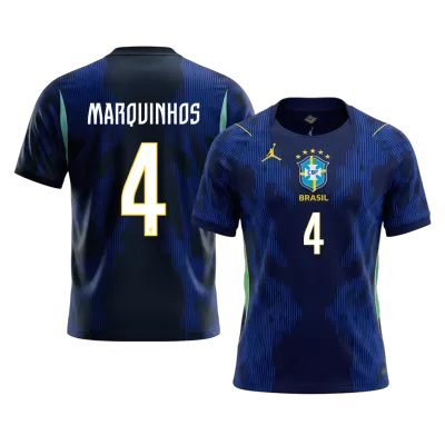 Brazil MARQUINHOS #4 Soccer Jersey Away Custom Shirt World Cup 2026 - bestsoccerstore