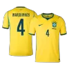 Brazil MARQUINHOS #4 Soccer Jersey Home Custom Shirt World Cup 2026 - bestsoccerstore