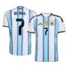Argentina DE PAUL #7 Soccer Jersey Home Shirt World Cup 2026 - bestsoccerstore