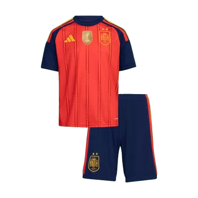 Kids Spain Champion Home Custom Soccer Kits World Cup 2026 - bestsoccerstore