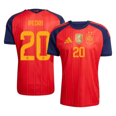 Spain PEDRI #20 Champion Soccer Jersey Home Custom Shirt World Cup 2026 - bestsoccerstore