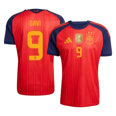 Spain GAVI #9 Champion Edition Soccer Jersey Home Custom Shirt World Cup 2026 - bestsoccerstore