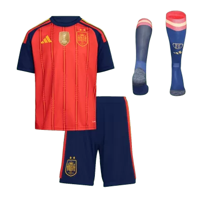 Kids Spain Champion Home Custom Full Soccer Kits World Cup 2026 - bestsoccerstore