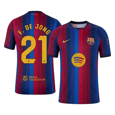 Barcelona F. DE JONG #21 Custom Player Version Home Soccer Jersey 2026/27 - bestsoccerstore