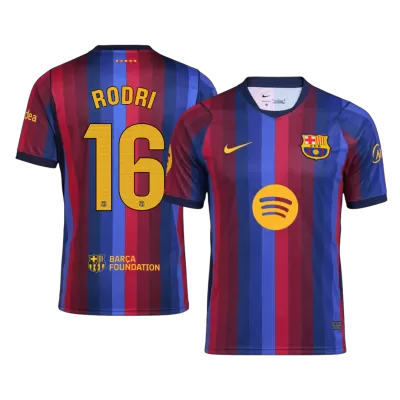 Barcelona RODRI #16 Soccer Jersey Home Custom Shirt 2026/27 - bestsoccerstore