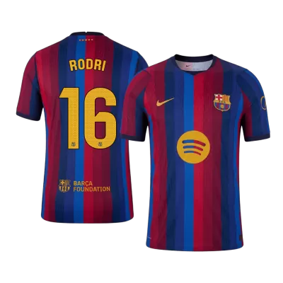Barcelona RODRI #16 Soccer Jersey Home Custom Shirt 2026/27 - bestsoccerstore