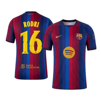 Barcelona RODRI #16 Soccer Jersey Home Custom Shirt 2026/27 - UCL - bestsoccerstore