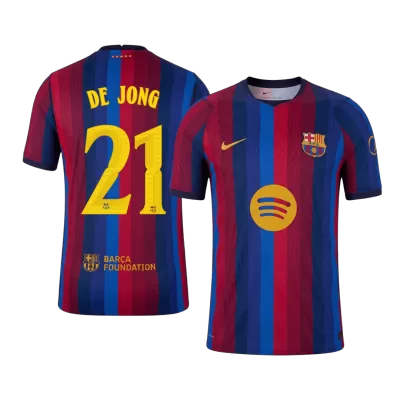 Barcelona DE JONG #21 Custom Player Version Home Soccer Jersey 2026/27 - UCL - bestsoccerstore